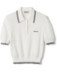 Miu Miu - Cotton Jersey Polo Shirt - Lyst