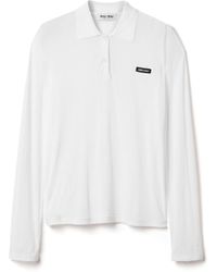 Miu Miu - Jersey Polo Shirt - Lyst
