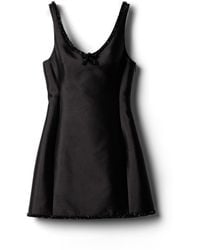 Miu Miu - Embroidered Silk And Wool Mini-Dress - Lyst
