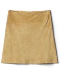 Miu Miu - Waxed Suede Leather Skirt - Lyst
