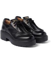 Miu Miu - Leather Lace-Up Shoes - Lyst
