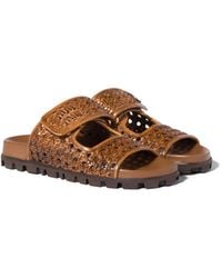 Miu Miu - Woven Leather Sandals - Lyst