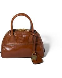 Miu Miu - Vivant Glossy Leather Mini-Bag - Lyst