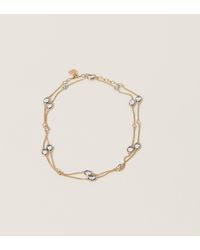 Miu Miu - Metal Necklace With Crystals - Lyst
