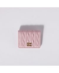 Miu Miu - Small Matelassé Nappa Leather Wallet - Lyst