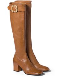 Miu Miu - Nappa Leather Boots With Buckle - Lyst