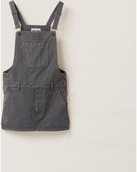 Miu Miu - Garment-dyed Gabardine Overall Mini-dress - Lyst