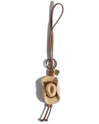 Miu Miu - Raffia And Leather Key Ring Trick - Lyst