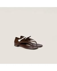 Miu Miu - Two-Tone Patent Leather Mary Jane Thong Sandals - Lyst
