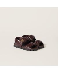 Miu Miu - Sporty Matelassé Nappa Leather Sandals - Lyst