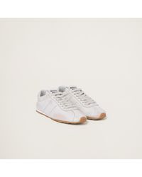 Miu Miu - Bleached Nappa Leather Sneakers - Lyst