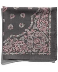 Miu Miu - Printed Wool And Cashmere Scarf - Lyst