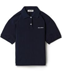 Miu Miu - Piquet Cotton Polo Shirt - Lyst