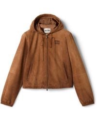 Miu Miu - Waxed Suede Blouson Jacket - Lyst