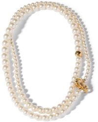 Miu Miu - Metal And Pearl Necklace - Lyst