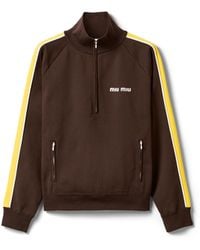 Miu Miu - Technical Yarn Zipper Sweatshirt - Lyst