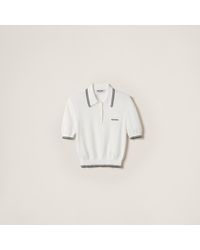 Miu Miu - Cotton Jersey Polo Shirt - Lyst