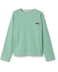 Miu Miu - Cotton, Cashmere And Silk Crew-Neck Knit Sweater - Lyst