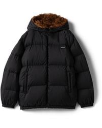 Miu Miu - Technical Pongé And Mohair Down Jacket - Lyst
