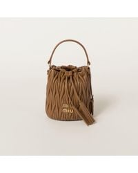Miu Miu - Matelassé Nappa Leather Bucket Bag - Lyst