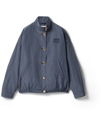 Miu Miu - Checked Technical Fabric Blouson Jacket - Lyst