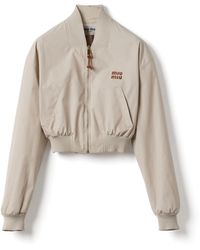 Miu Miu - Panama Cotton Bomber Jacket - Lyst
