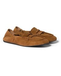 Miu Miu - Ruches Suede Loafers - Lyst