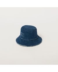 Miu Miu - Denim Bucket Hat - Lyst