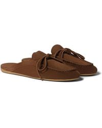 Miu Miu - Suede Deck Mules - Lyst