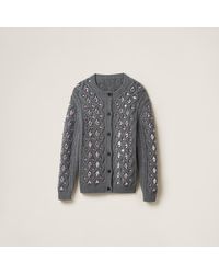 Miu Miu - Wool Knit Cardigan - Lyst