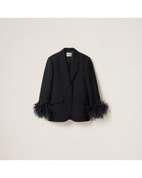 Miu Miu - Single-breasted Grain De Poudre Jacket - Lyst