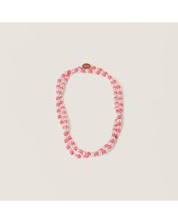 Miu Miu - Metal And Synthetic Pearl Necklace - Lyst