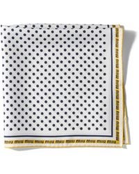 Miu Miu - Printed Twill Scarf - Lyst
