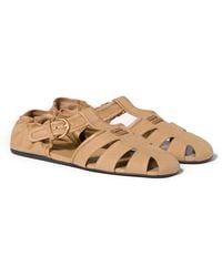 Miu Miu - Ruches Cotton And Nappa Leather Fisherman Sandals - Lyst