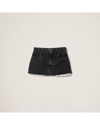 Miu Miu - Denim Miniskirt - Lyst