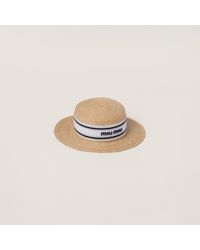 Miu Miu - Woven Fabric Hat - Lyst
