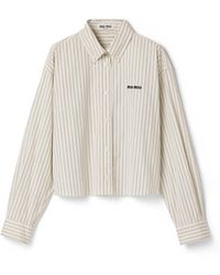 Miu Miu - Striped Poplin Shirt - Lyst