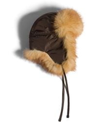 Miu Miu - Technical Fabric And Faux Fur Trapper Hat - Lyst