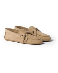 Miu Miu - Suede Deck Loafers - Lyst