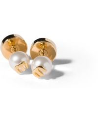 Miu Miu - Metal And Pearl Earrings - Lyst