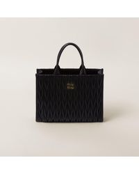 Miu Miu - Black Nappa Leather Shopping Bag - Lyst