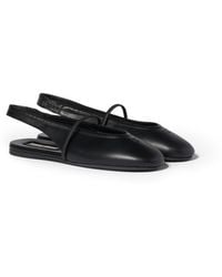 Miu Miu - Leather Slingback Ballerinas - Lyst