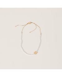 Miu Miu - Pearl And Metal Choker - Lyst