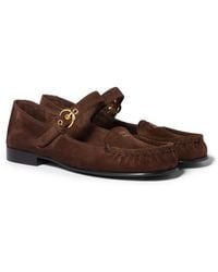 Miu Miu - Suede Loafers With Buckle - Lyst