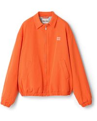 Miu Miu - Washed Poplin Blouson Jacket - Lyst