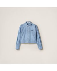 Miu Miu - Checked Poplin Shirt - Lyst