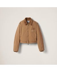 Miu Miu - Garment-Dyed Gabardine Blouson Jacket - Lyst
