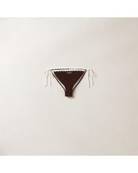 Miu Miu - Cotton Bikini Panties With Logo - Lyst