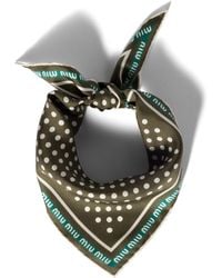 Miu Miu - Printed Silk Twill Scarf - Lyst
