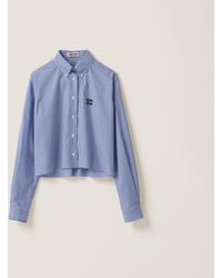 Miu Miu - Checked Poplin Shirt - Lyst
